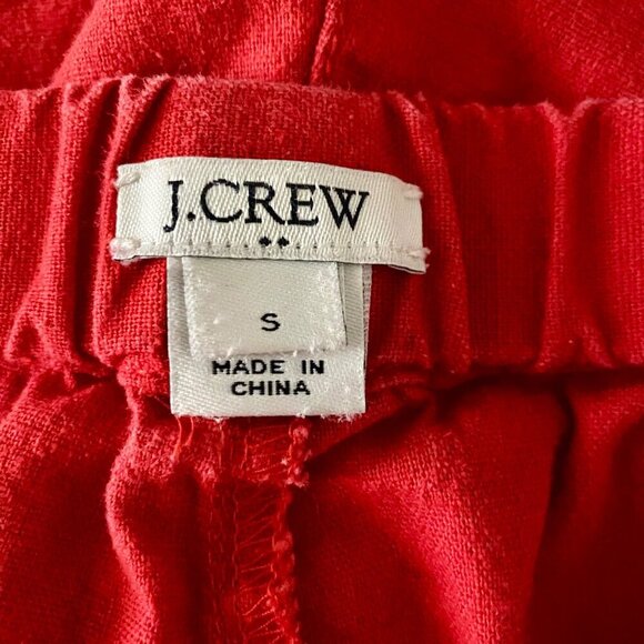 J.Crew Women's Red Pom-Pom Trim Linen Blend Shorts Pockets Size Small - Picture 6 of 8